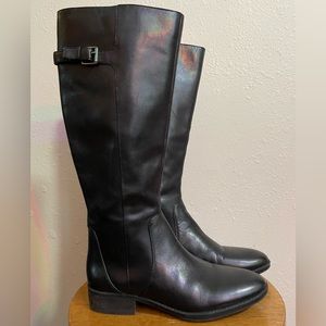 Sam Edelman Patton Black Leather Knee High Riding Boots